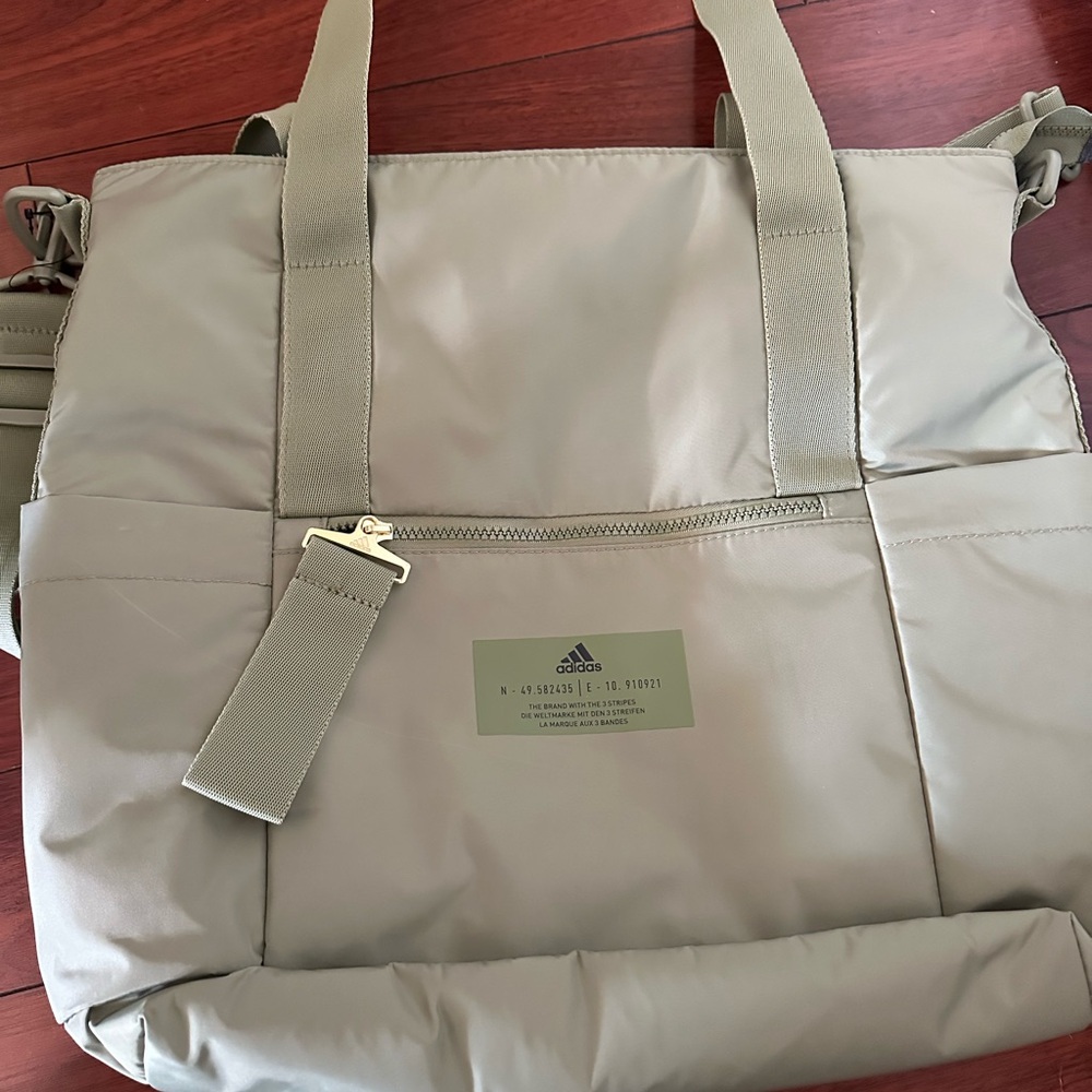 Adidas Khaki Tote Bag with Front Pocket
